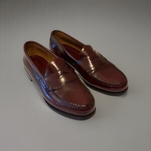 G.H.BASS Men’s Shoes Burgundy Leather Weejuns Penny Loafers Size 10.5 EE